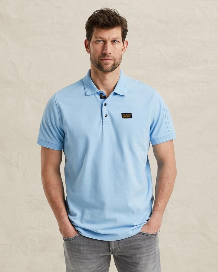 PME LEGEND Heren Polo's & T-shirts Trackway Polo Lichtblauw - Foto 7
