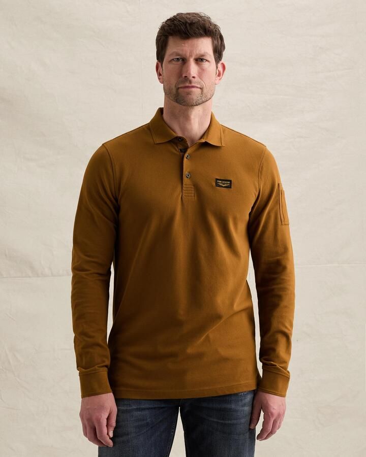 PME LEGEND American Classic polo met lange mouwen en flight pocket