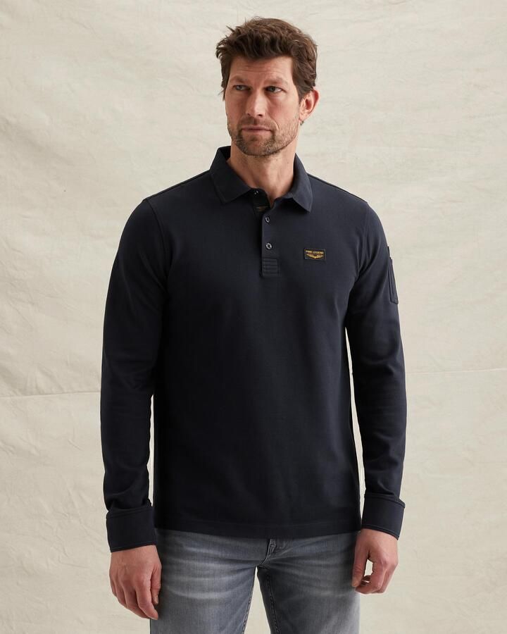 PME Legend American Classic Longsleeve Poloshirt Navy - Foto 2