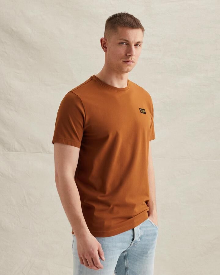 PME LEGEND Heren Polo's & T-shirts Short Sleeve R-neck Guyver Tee Oranje - Foto 7