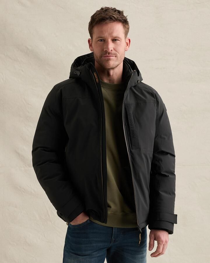 PME LEGEND Heren Jassen Semi Long Jacket Crewcat Ripper Zwart