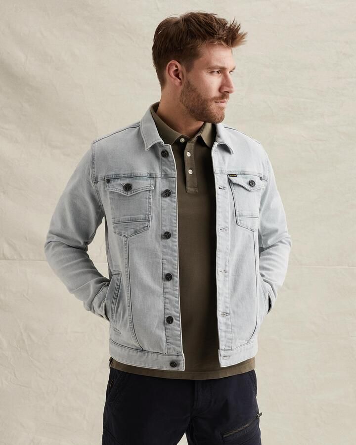 PME Legend spijkerjas met backprint light blue denim - Foto 2