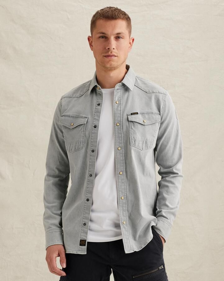 PME LEGEND Denim shirt met borstzakken