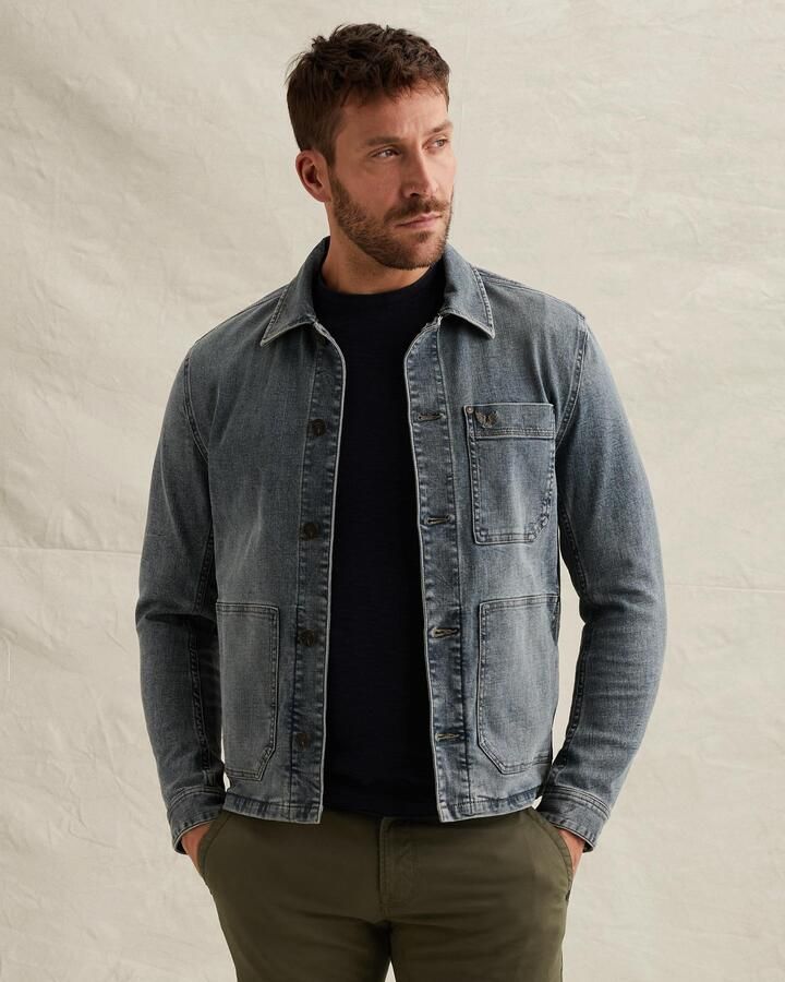 PME Legend denim spijkerjas grijsblauw - Foto 4