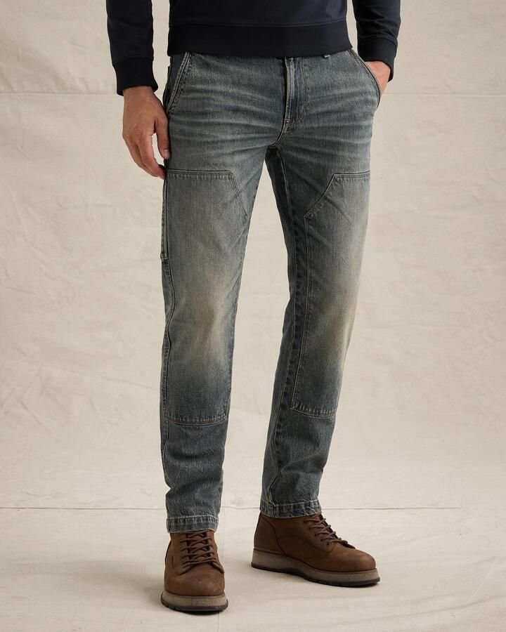PME Legend falcon worker pants relaxed fit straight leg jeans blauw