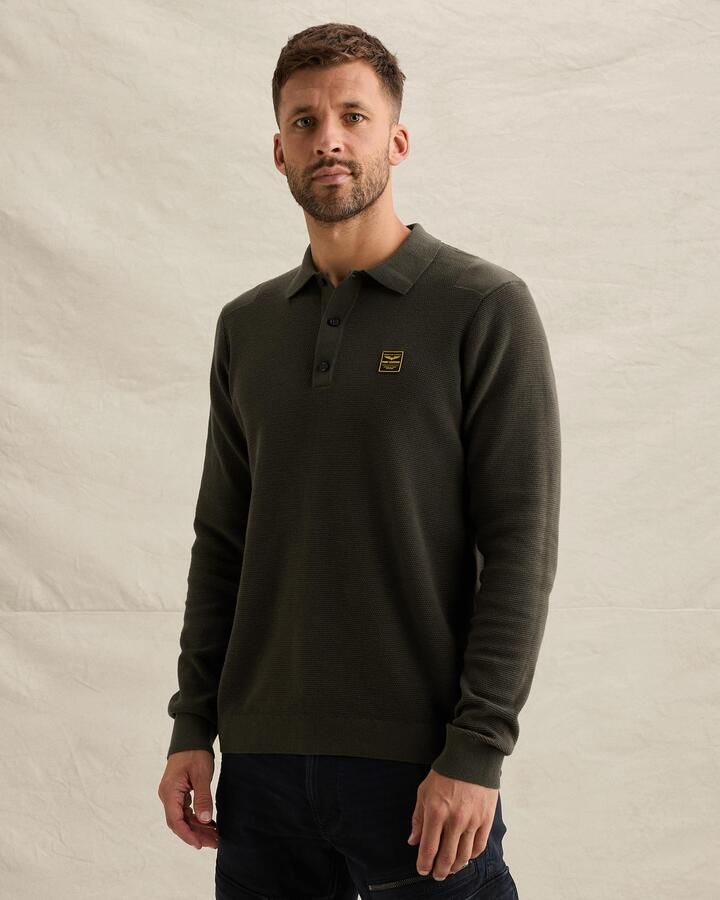 PME Legend regular fit katoenen gebreide trui beluga