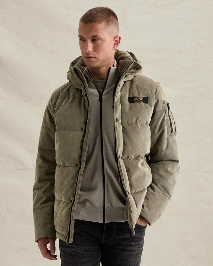 PME Legend GOBBLER corduroy pufferjas groen