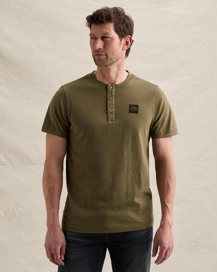 PME LEGEND Henley T-shirt met badge