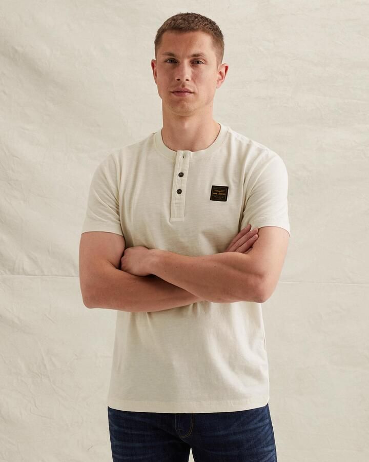 PME LEGEND Henley T-shirt met badge