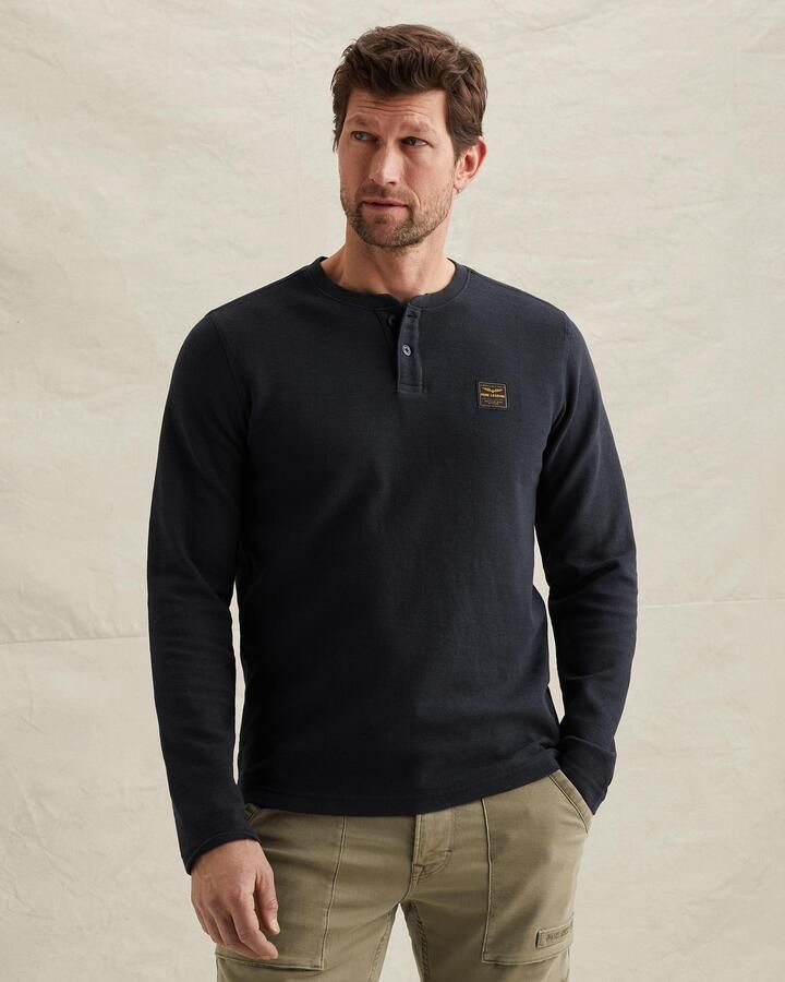 PME LEGEND Henley T-shirt met lange mouwen