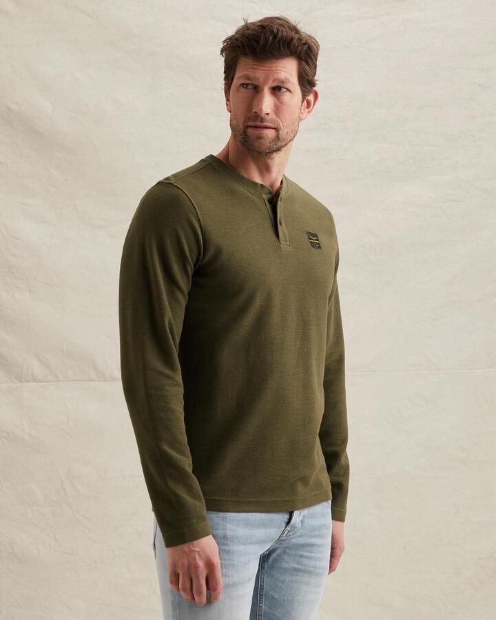 PME LEGEND Henley T-shirt met lange mouwen