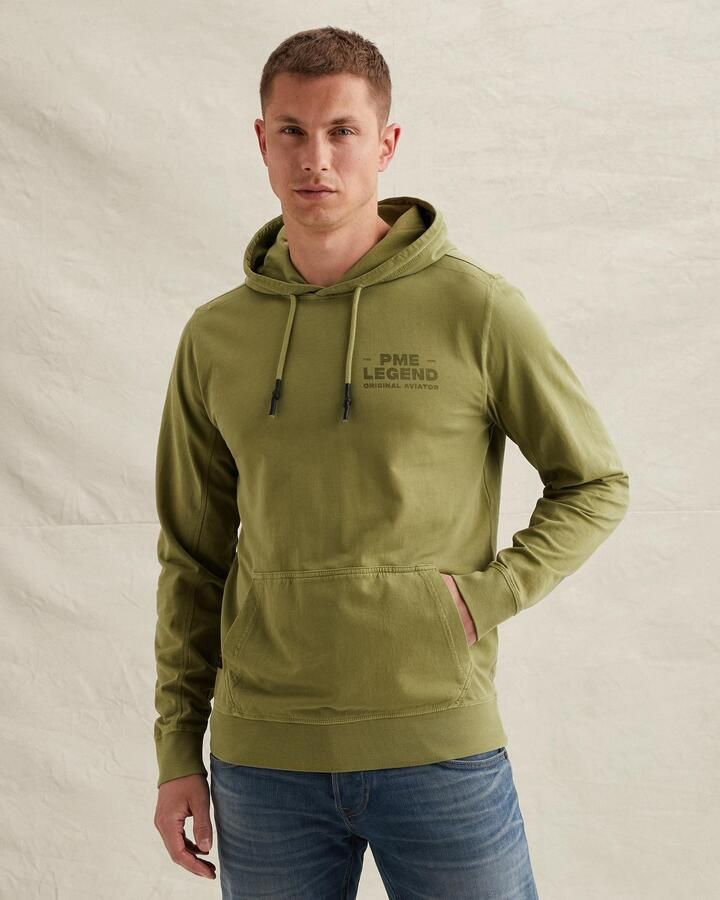PME LEGEND Hoodie met garment-dye wassing en artwork