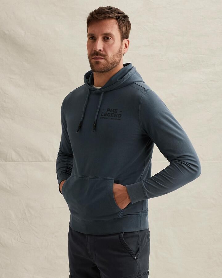 PME LEGEND Hoodie met garment-dye wassing en artwork