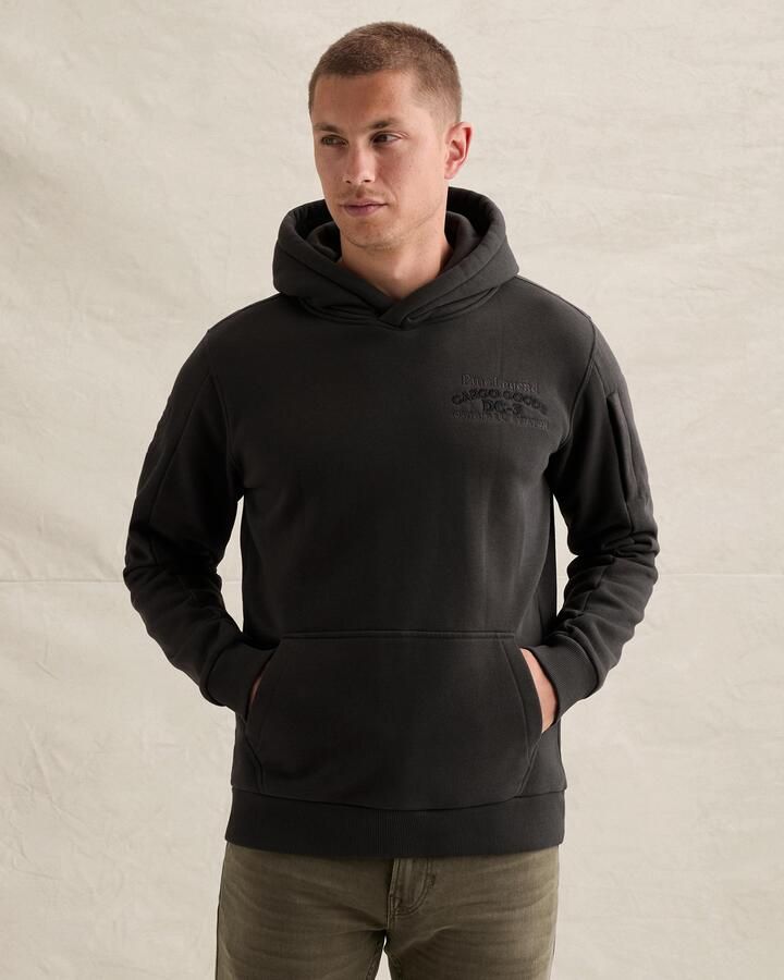 PME LEGEND Hoodie met print op de borst en kangoeroezak