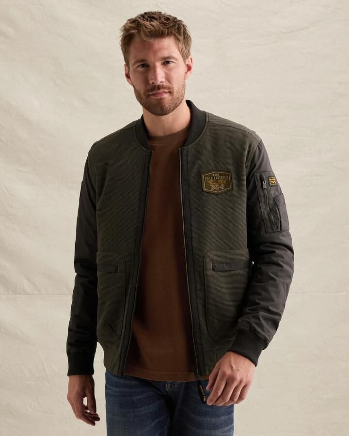 PME LEGEND Hybrid jacket met badges en ritssluiting