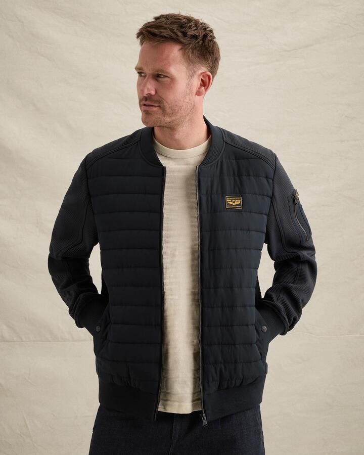 PME Legend ottoman gewatteerde jas donkerblauw - Foto 3