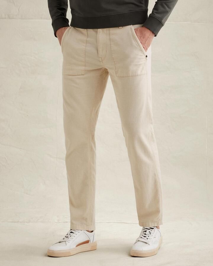 PME Legend relaxed casual broek met linnen beige - Foto 3