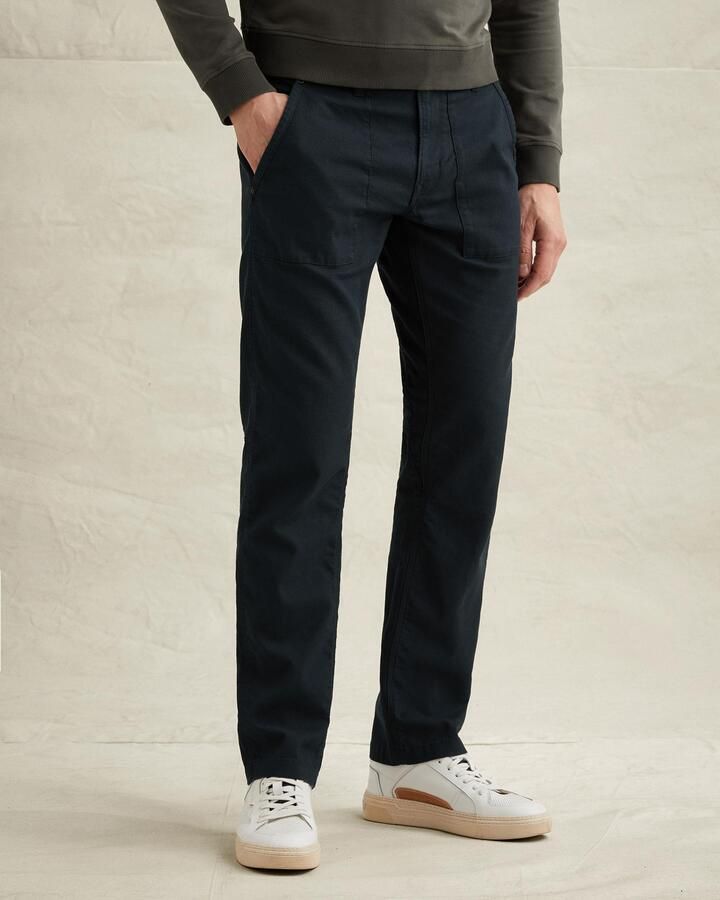 PME Legend relaxed casual broek met linnen antraciet - Foto 3