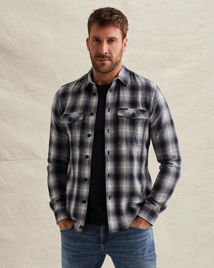 PME LEGEND Overhemd met borstzakken en stitching details