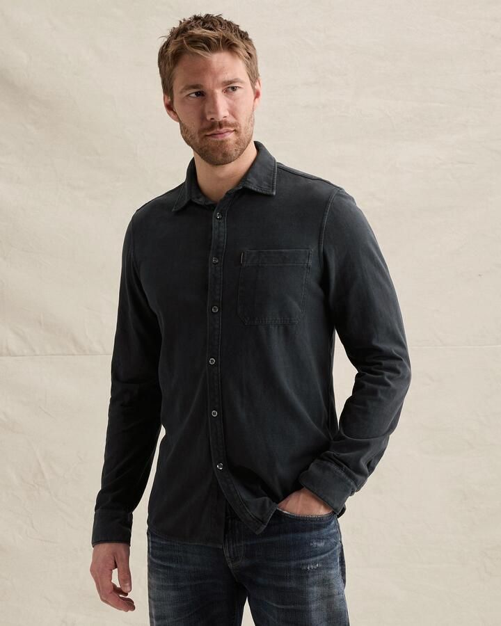 PME LEGEND Overhemd met garment-dye wassing en borstzak