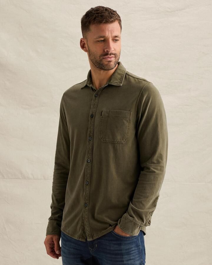 PME LEGEND Overhemd met garment-dye wassing en borstzak