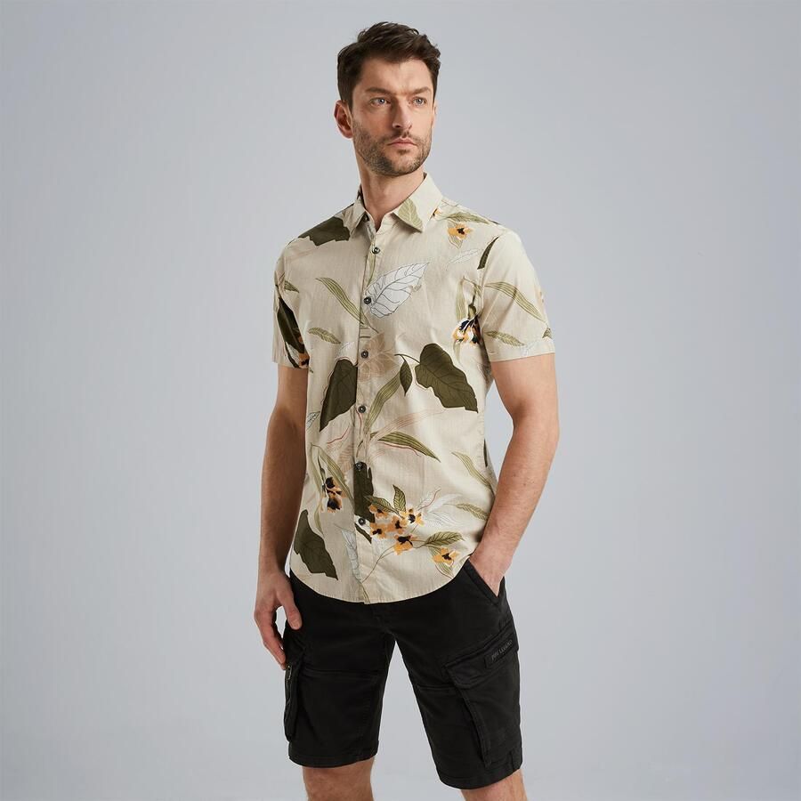 PME Legend Korte Mouw Bedrukt Katoenen Overhemd Multicolor Heren