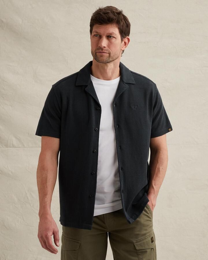 PME Legend regular casual overhemd met ingebreid patroon grijs - Foto 3