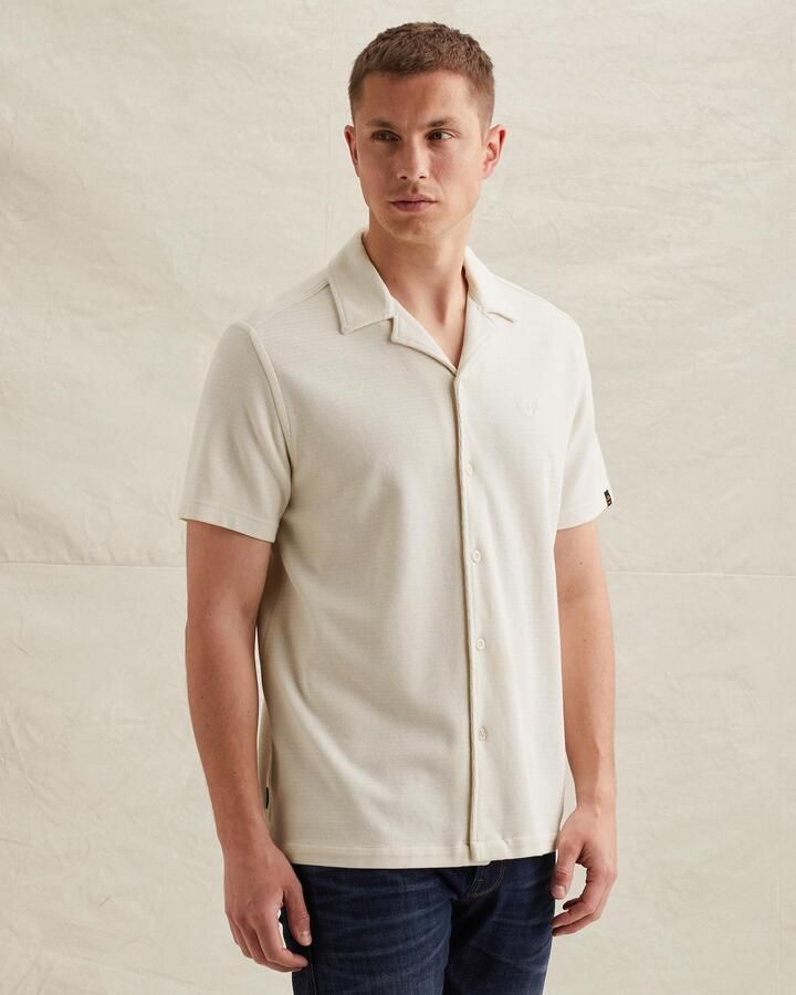 PME Legend regular casual overhemd met ingebreid patroon ecru - Foto 2