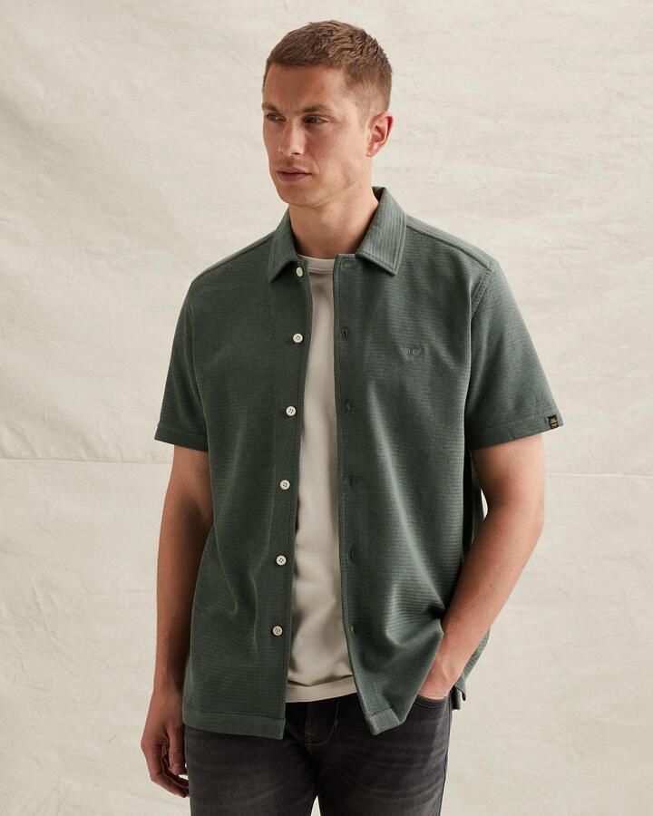 PME Legend Short Sleeve Overhemd Jersey Interlock Balsam Green