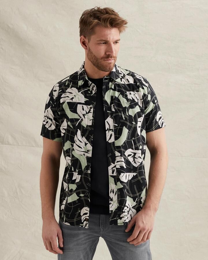 PME Legend slim fit vrijetijdsoverhemd in all-over look met kentkraag - Foto 4