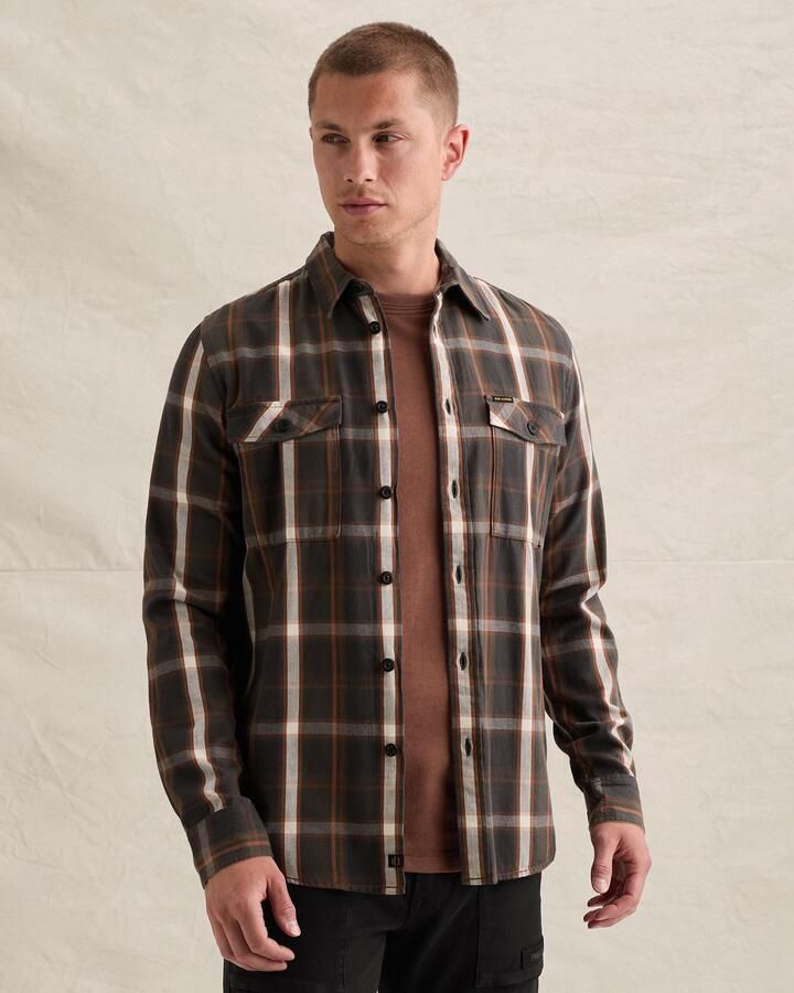 PME LEGEND Overhemd met lumberjack ruitpatroon en visgraatstructuur