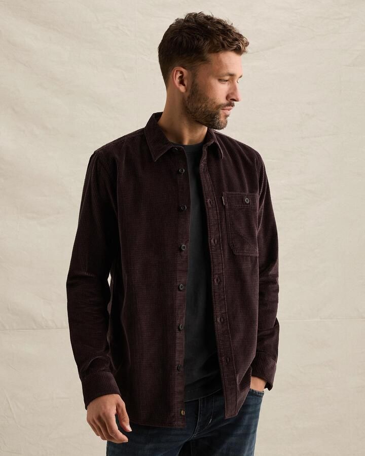 PME Legend wrenchmen dobby corduroy regular fit overshirt donkerpaars - Foto 2