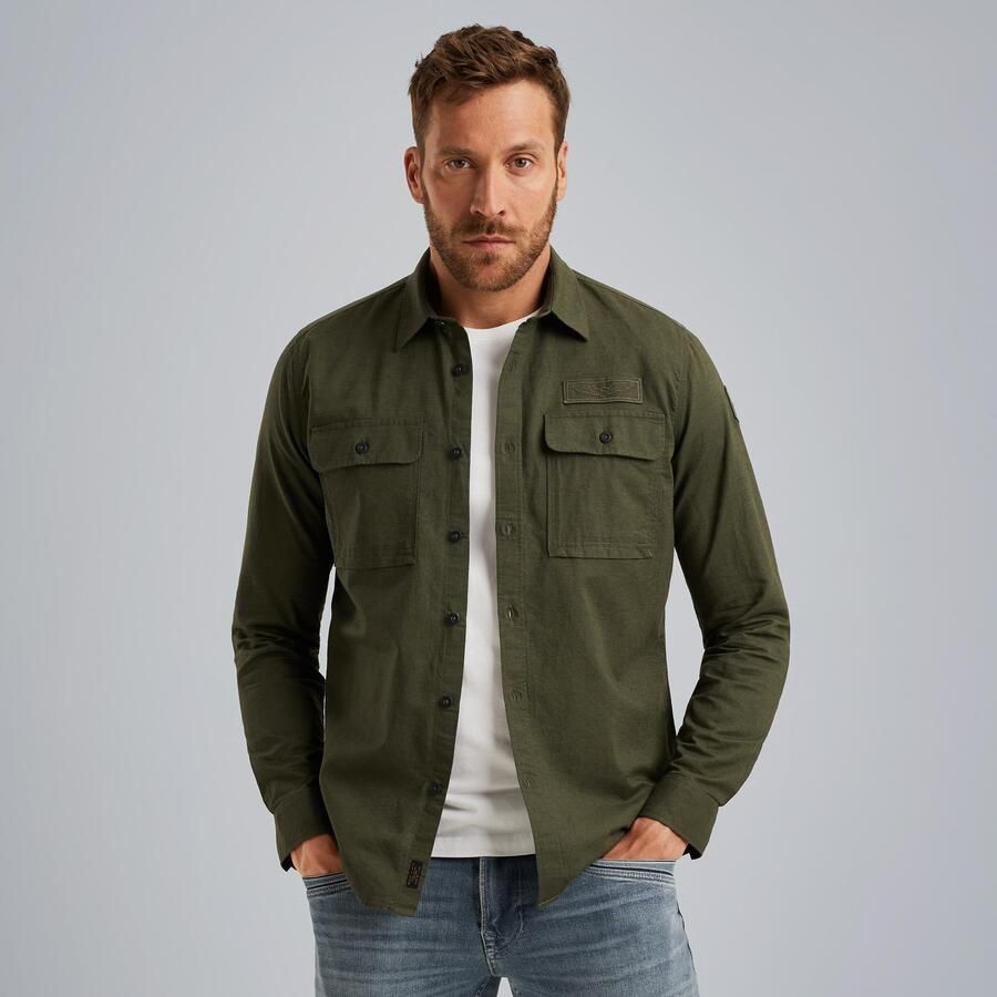 PME LEGEND Overhemd van een katoen linnenblend