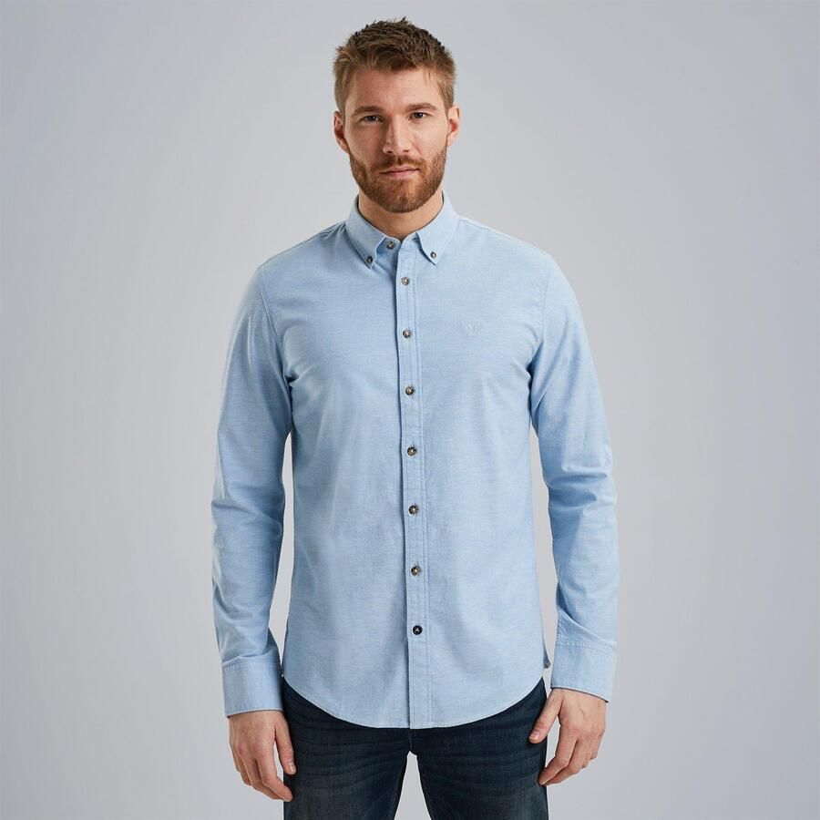 PME Legend regular fit oxford overhemd met logo della robbia blue - Foto 3