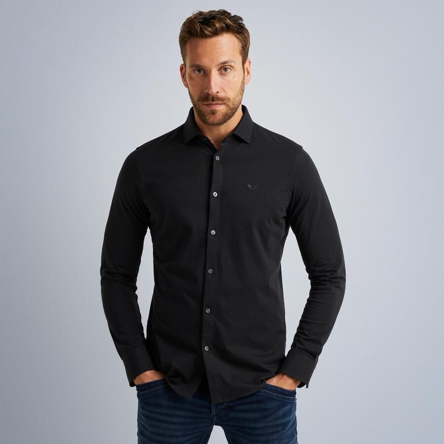 PME Legend regular fit satin jersey overhemd met logo zwart - Foto 3