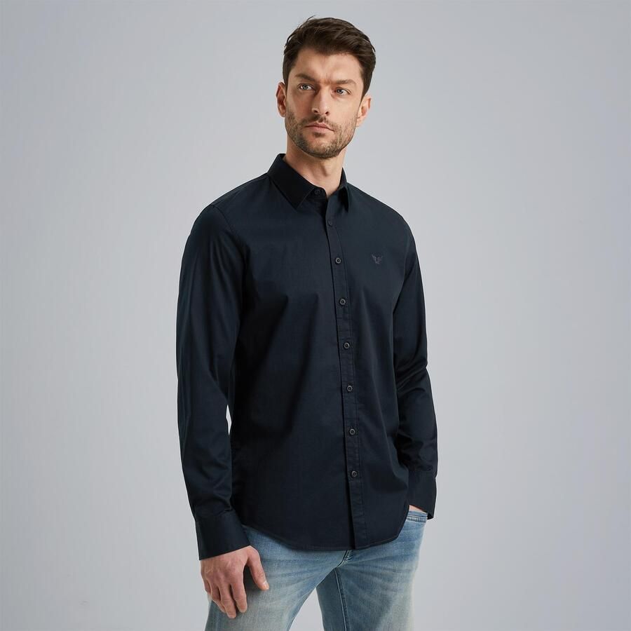 PME Legend regular fit overhemd met logo donkerblauw - Foto 2