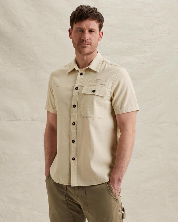 PME LEGEND Heren Overhemden Wrenchmen S s Cotton Slub Cargo Ecru - Foto 6