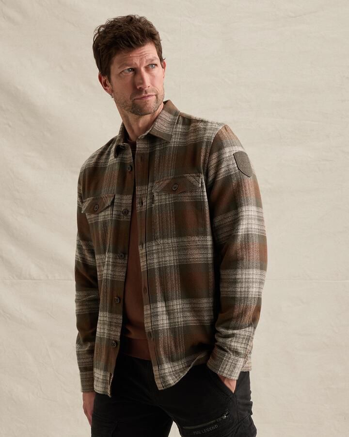 PME LEGEND Overshirt met ruitpatroon en borstzakken