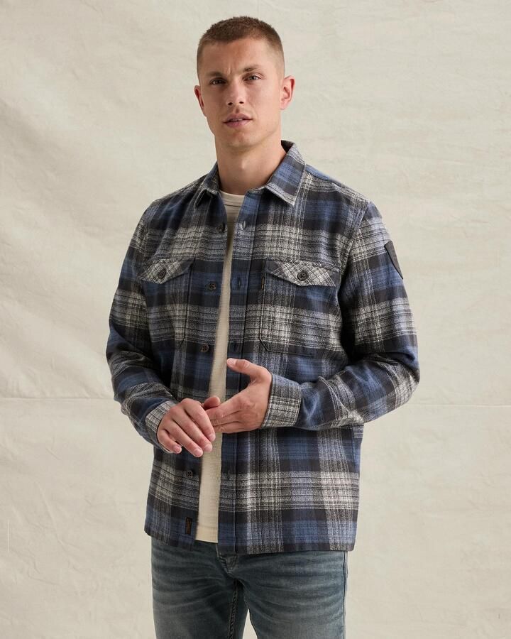 PME LEGEND Overshirt met ruitpatroon en borstzakken