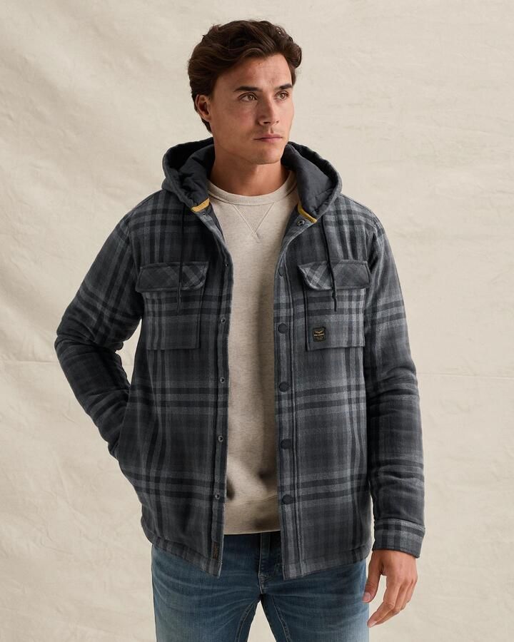 PME LEGEND Overshirt met ruitpatroon en gequilte capuchon - Foto 2