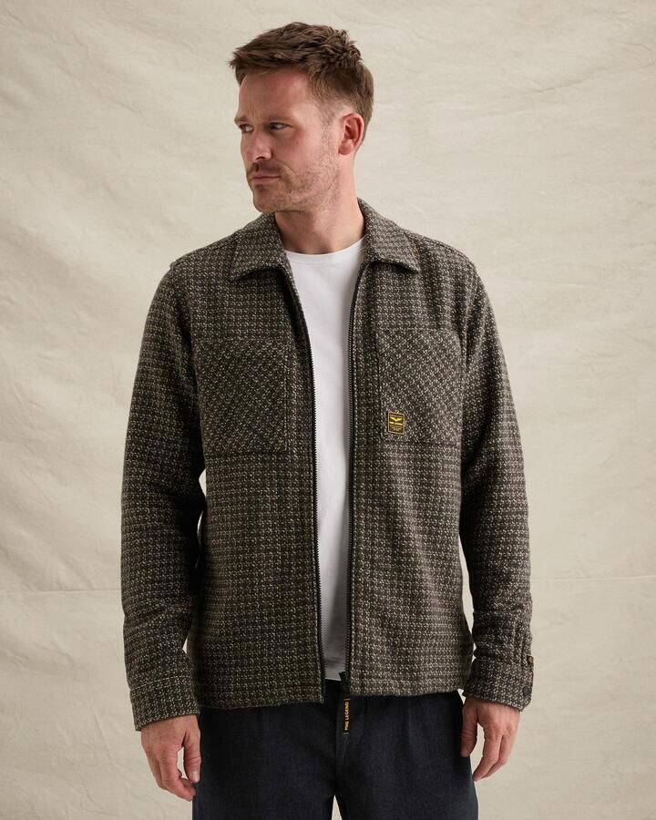 PME LEGEND Overshirt met yarn-dyed ruitpatroon en ritssluiting