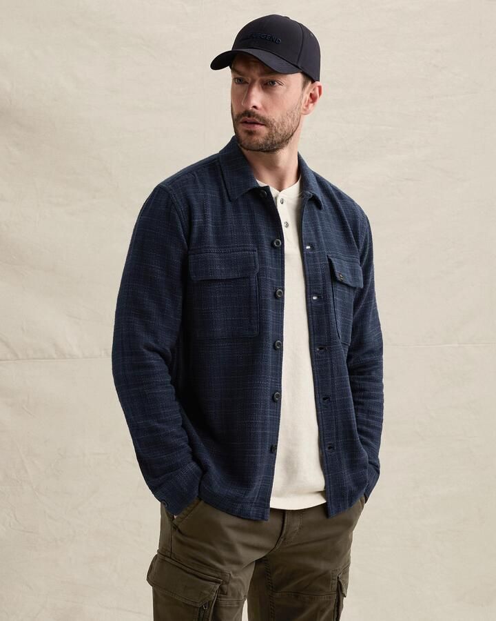 PME LEGEND Overshirt van tweekleurig slubkatoen