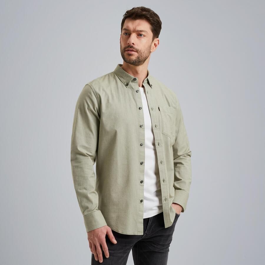 PME Legend Lange Mouw Jurk Oxford Levi Beige Heren