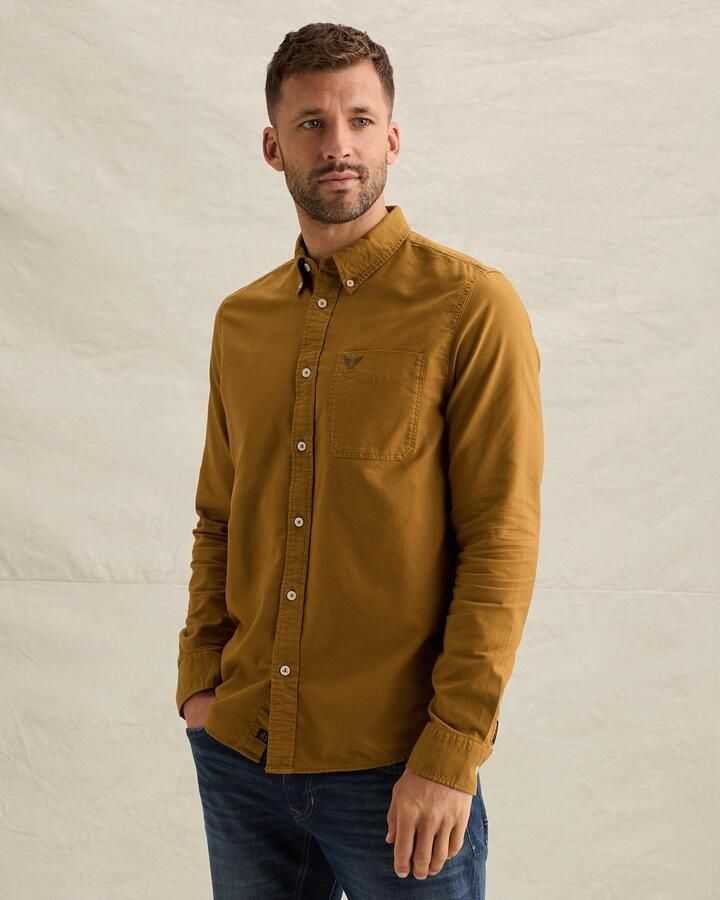 PME LEGEND Oxford overhemd met garment-dye wassing en button-down kraag