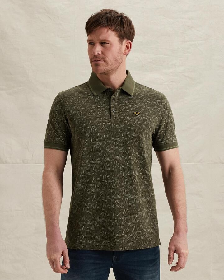 PME LEGEND Polo met allover print en ribkraag - Foto 3
