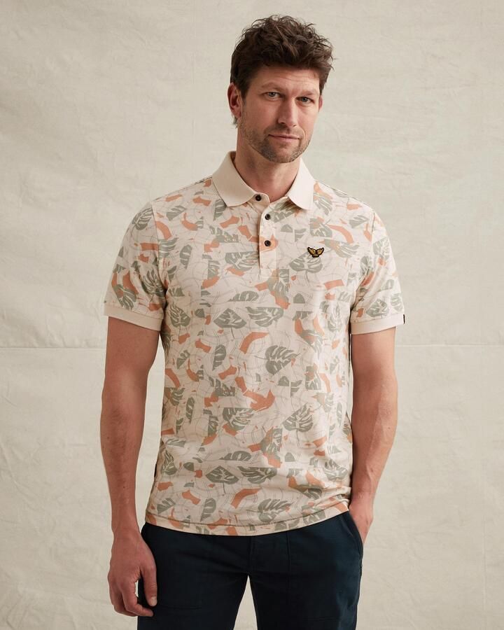 PME LEGEND Polo met allover print en tailwing logo