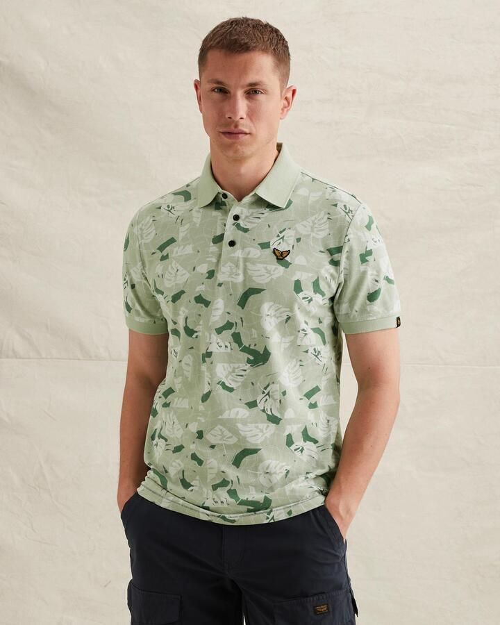PME LEGEND Polo met allover print en tailwing logo