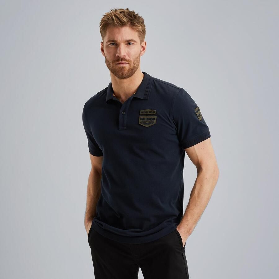 PME Legend Korte Mouw Polo Badges Black Heren