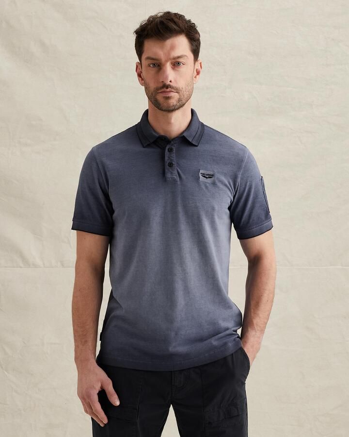 PME LEGEND Polo met cold-dye wassing en flight pocket - Foto 3