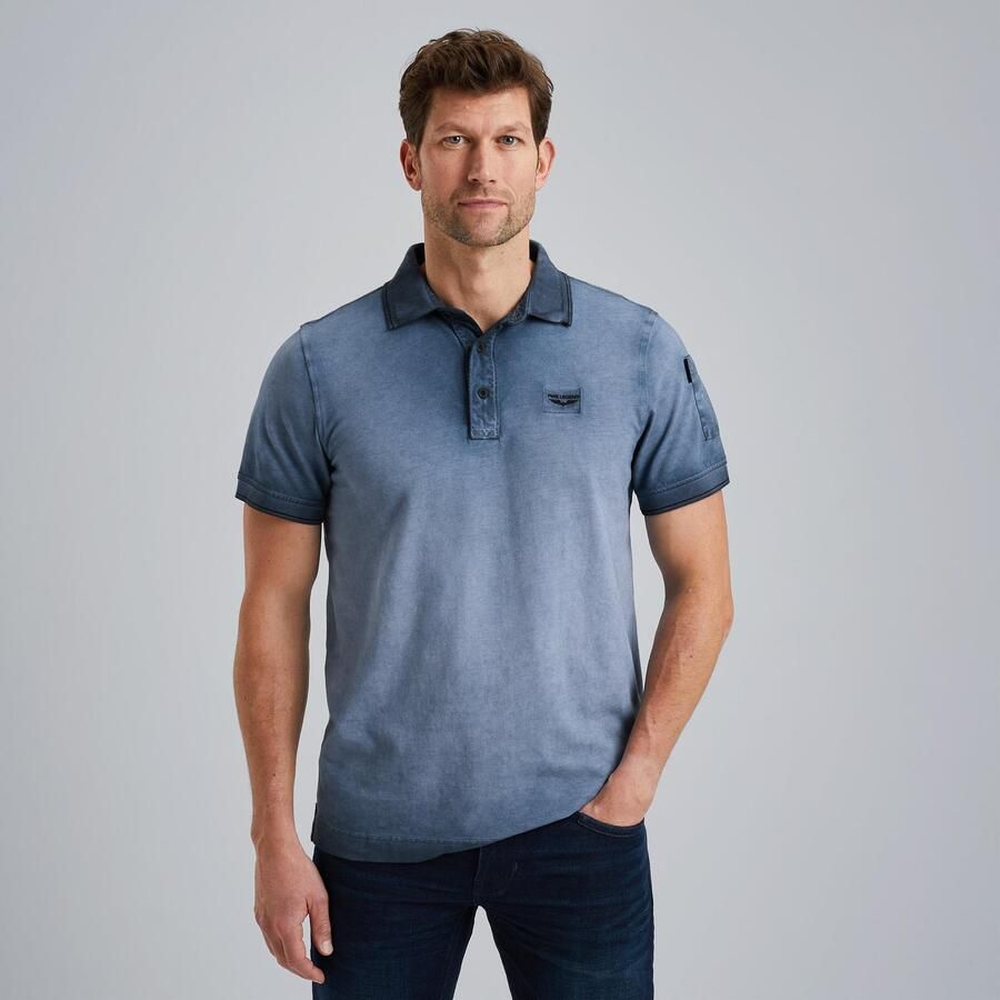 PME Legend Slim fit poloshirt met labelstitching